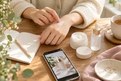 自宅でスキンケアを試すイメージ