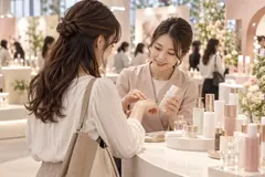 美容イベントで商品を試すイメージ