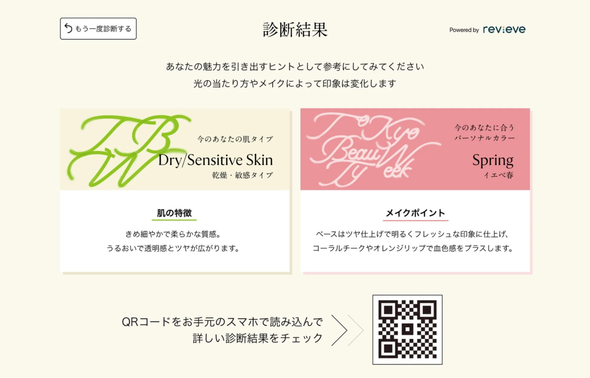 美容診断結果の例