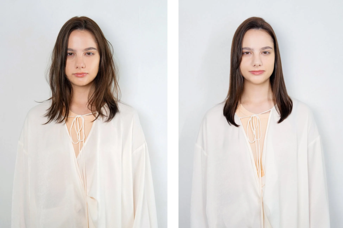 ヘアスタイリングのビフォーアフター