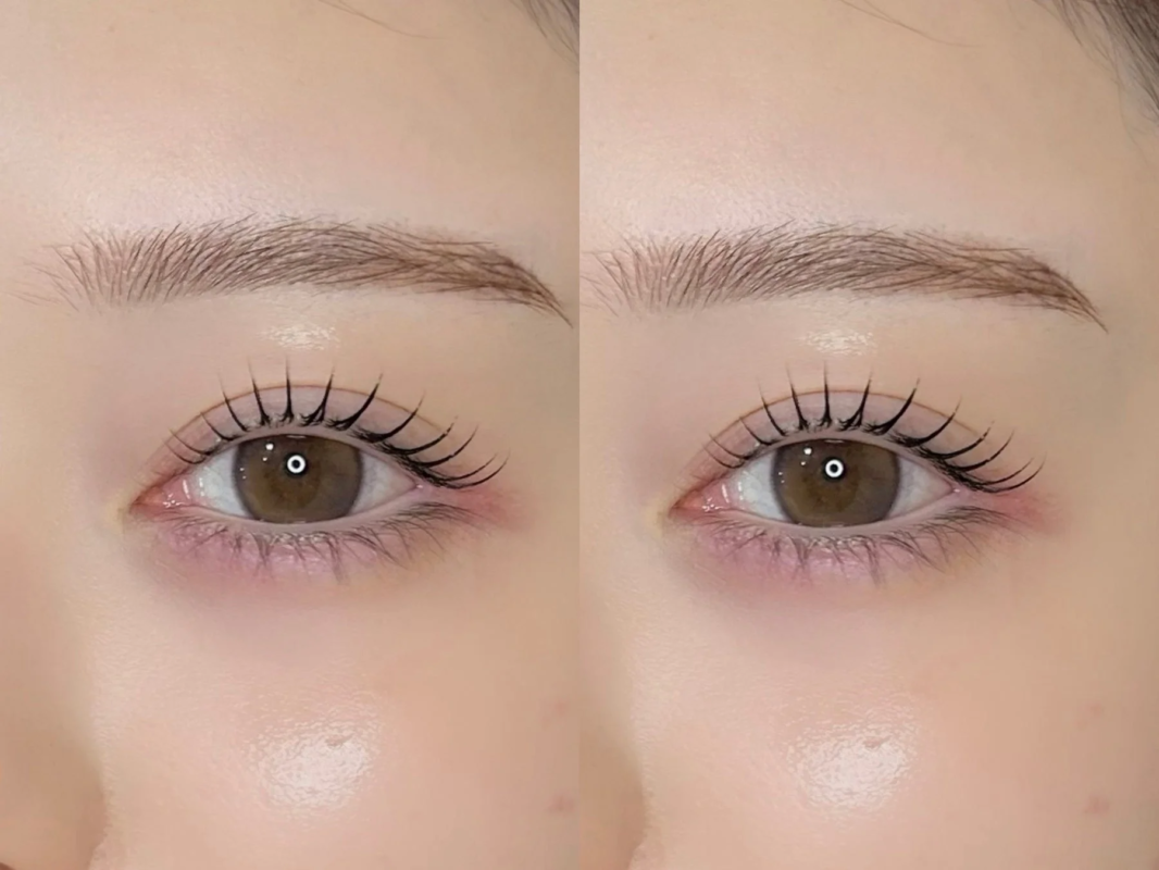 美しくカールしたまつげ