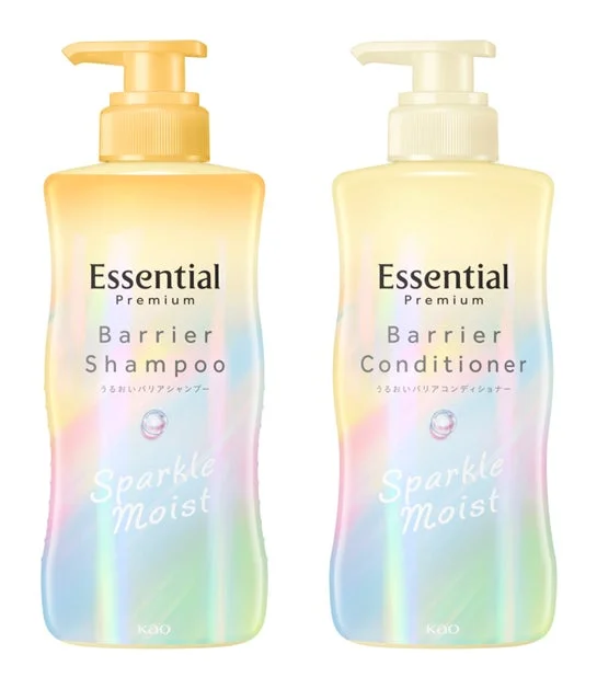 Essential Premium Barrier Shampoo うるおいバリアシャンプー Sparkle Moist kao Essential Premium Barrier Conditioner うるおいバリアコンディショナー Sparkle Moist kao
