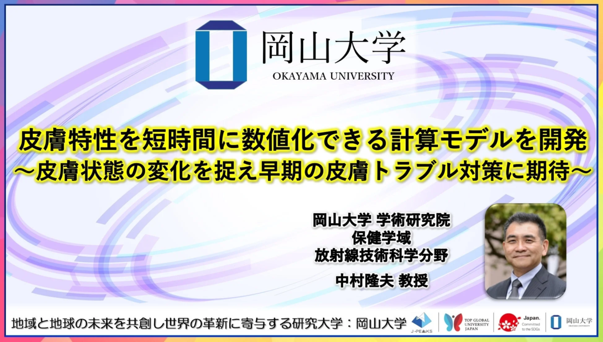 岡山大学が開発した皮膚特性数値化計算モデルの発表