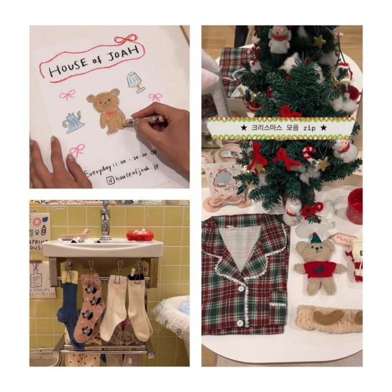 クリスマスをテーマにした温かみのあるアイテムやイラスト