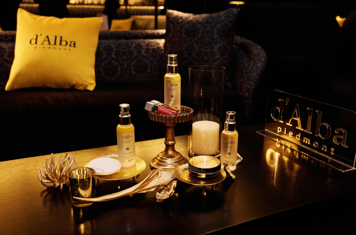 d'Alba製品ディスプレイ