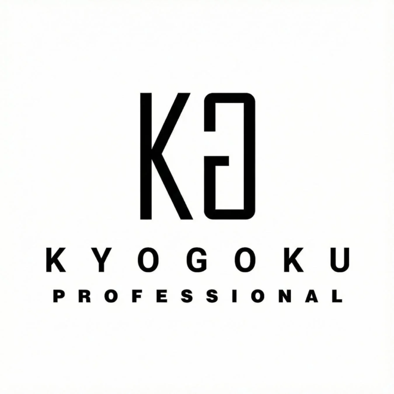 白背景に「KG」のロゴマークと、その下に「KYOGOKU PROFESSIONAL」と書かれたテキストが配置されています。