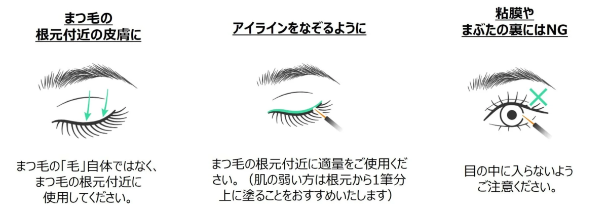 まつ毛美容液の正しい塗布方法に関する注意点