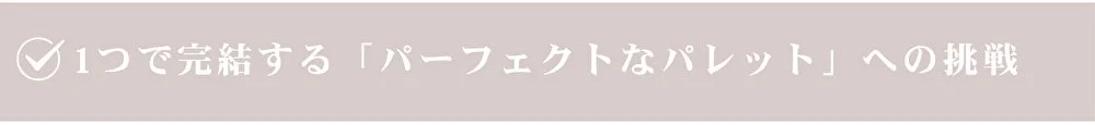 1つで完結する「パーフェクトなパレット」への挑戦