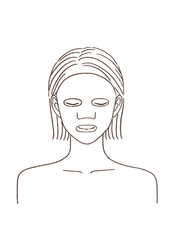 フェイスマスクをつけた女性のイラスト