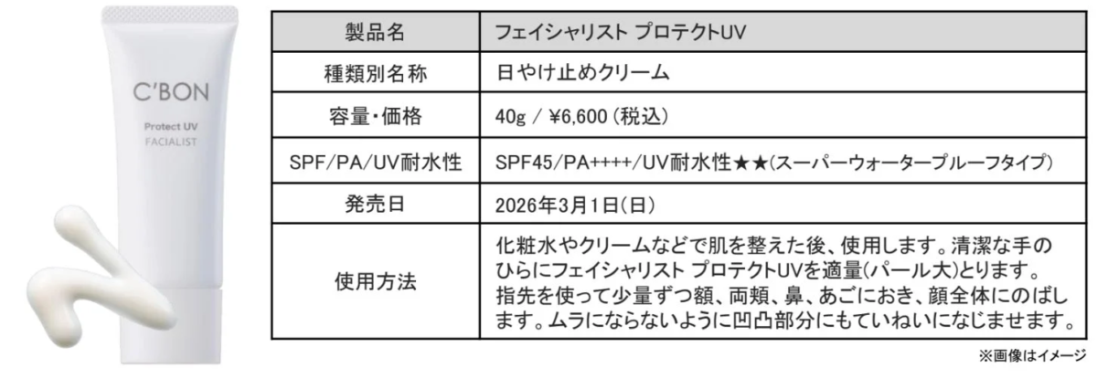 シーボン、素肌よりも心地よい日やけ止めクリーム「フェイシャリスト