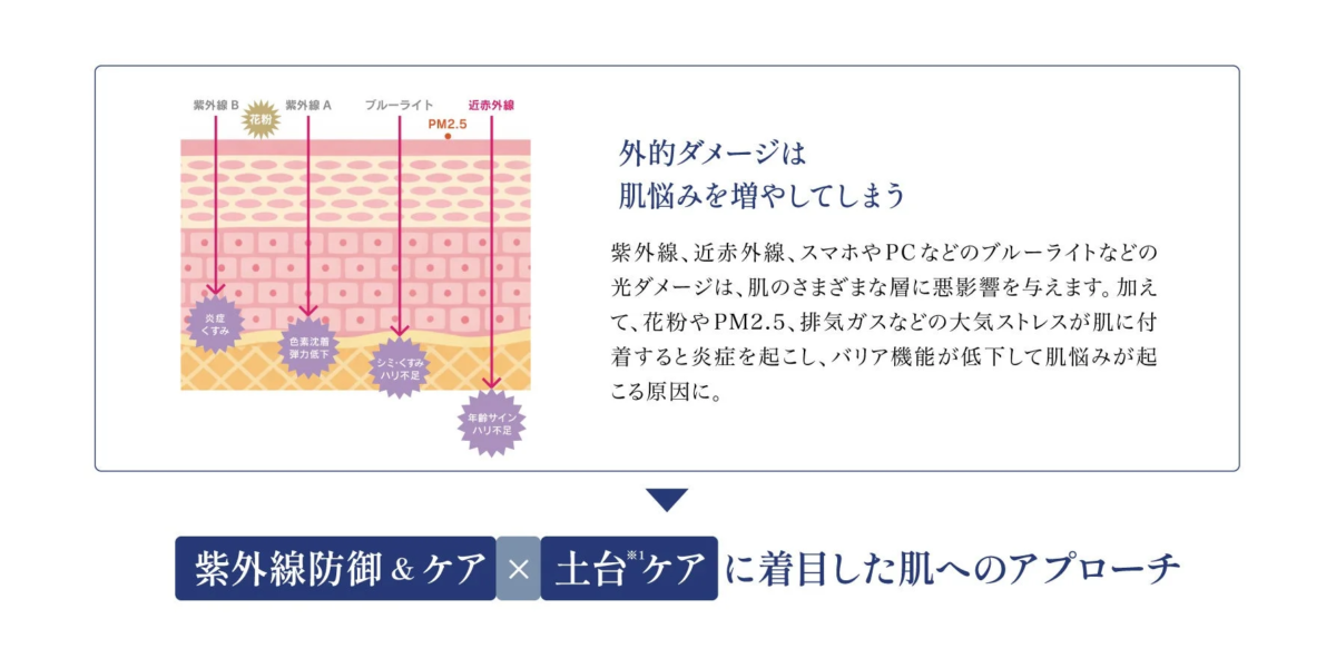 外的ダメージと肌悩み