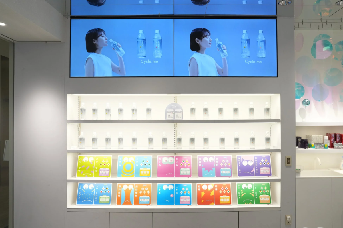 美容・健康製品の店舗ディスプレイ