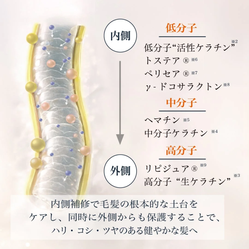 トリートメントの重ね補修図