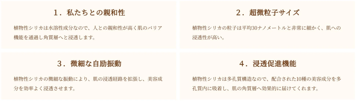 植物性シリカの4つの特長