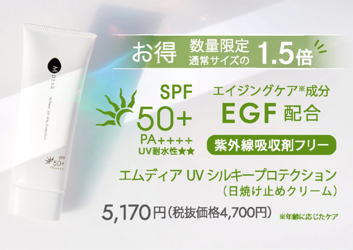 エムディア UVシルキープロテクション 1.5倍増量サイズ