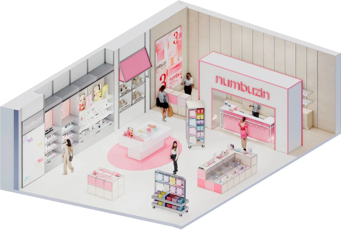 numbuzinのモダンなコスメストアの店内