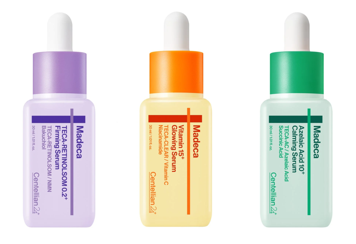 Madeca Centellian 2+ Madeca Vitamin 15+ Glowing Serum TECA-CLEAR / Vitamin C Niacinamide 30 ml / 1.01 fl.oz. Centellian 2+ Madeca Azelaic Acid 10+ Calming Serum TECA-AC / Azelaic Acid Succinic Acid 30 ml / 1.01 fl.oz. Centellian 2+