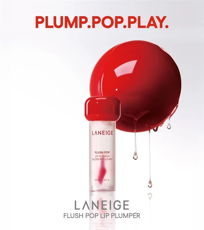 LANEIGE FLUSH POP LIP PLUMPER GLOSS REPULPANT 4.2ml / 0.14 fl. oz. LANEIGE FLUSH POP LIP PLUMPER