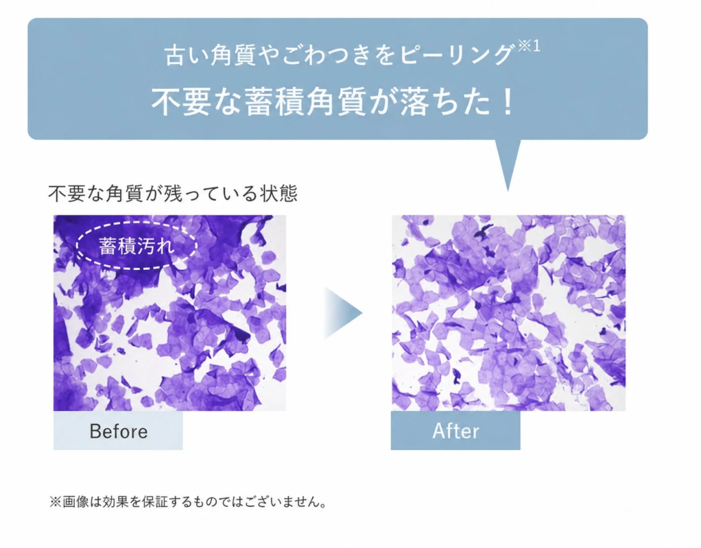 ピーリングによる角質除去の比較
