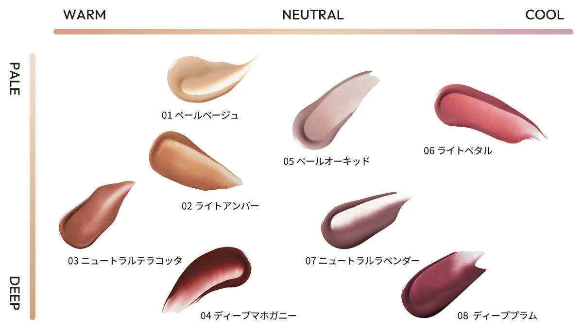 リップシェードプライマー色見本