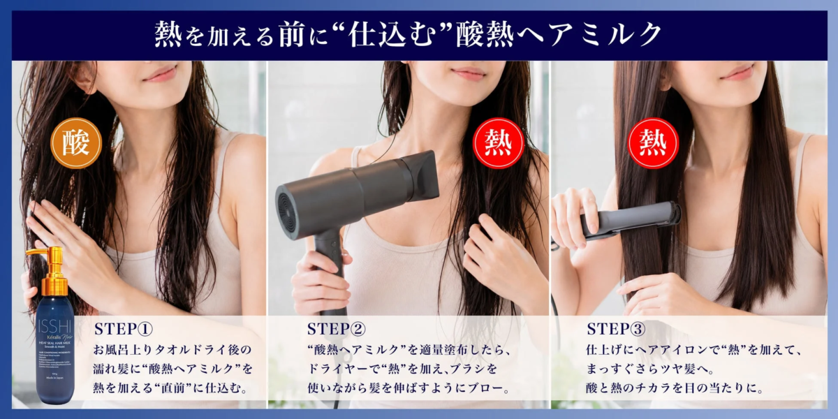 熱を加える前に“仕込む”酸熱ヘアミルク