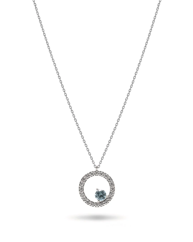circle necklace (Agua Blue)