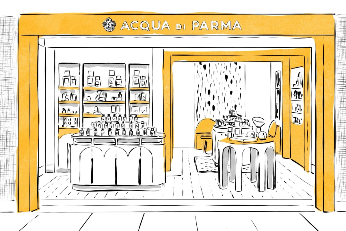 ACQUA DI PARMA店舗スケッチ