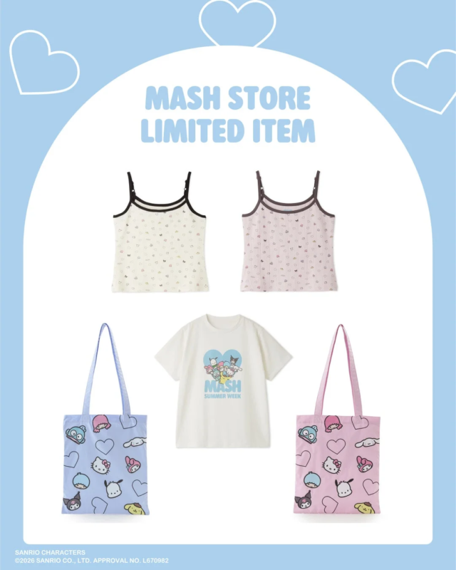 MASH STORE限定のサンリオキャラクターズコラボレーションアイテム