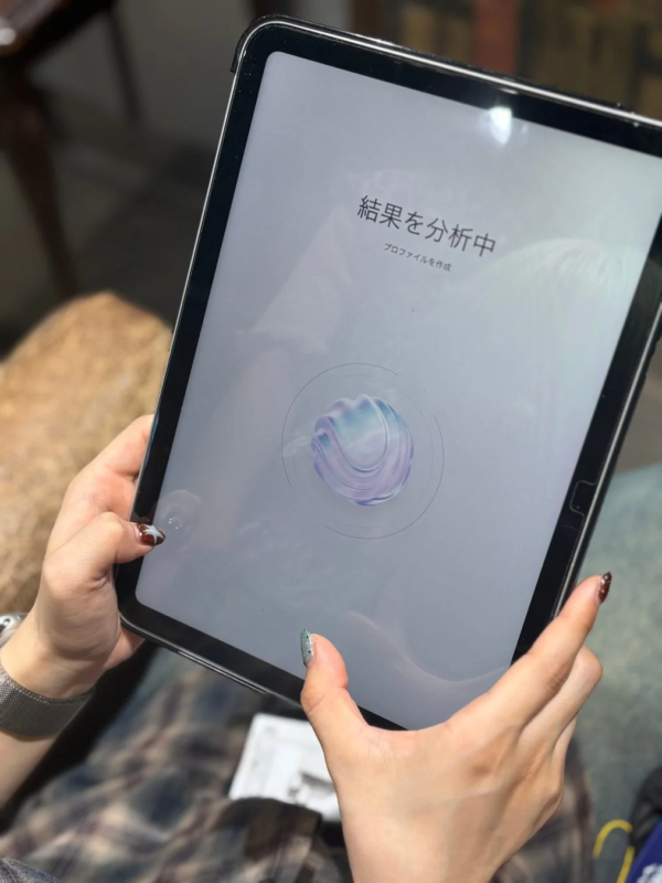 タブレットに表示される分析結果