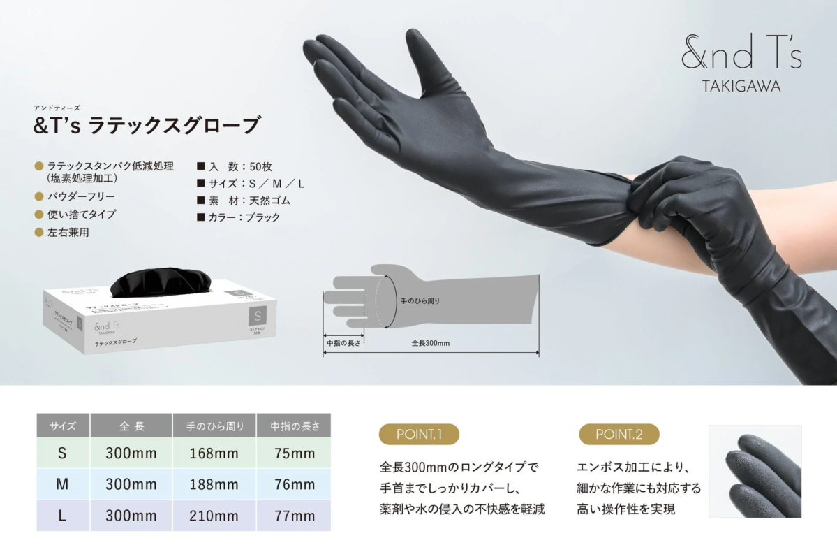 &T’s ラテックスグローブ