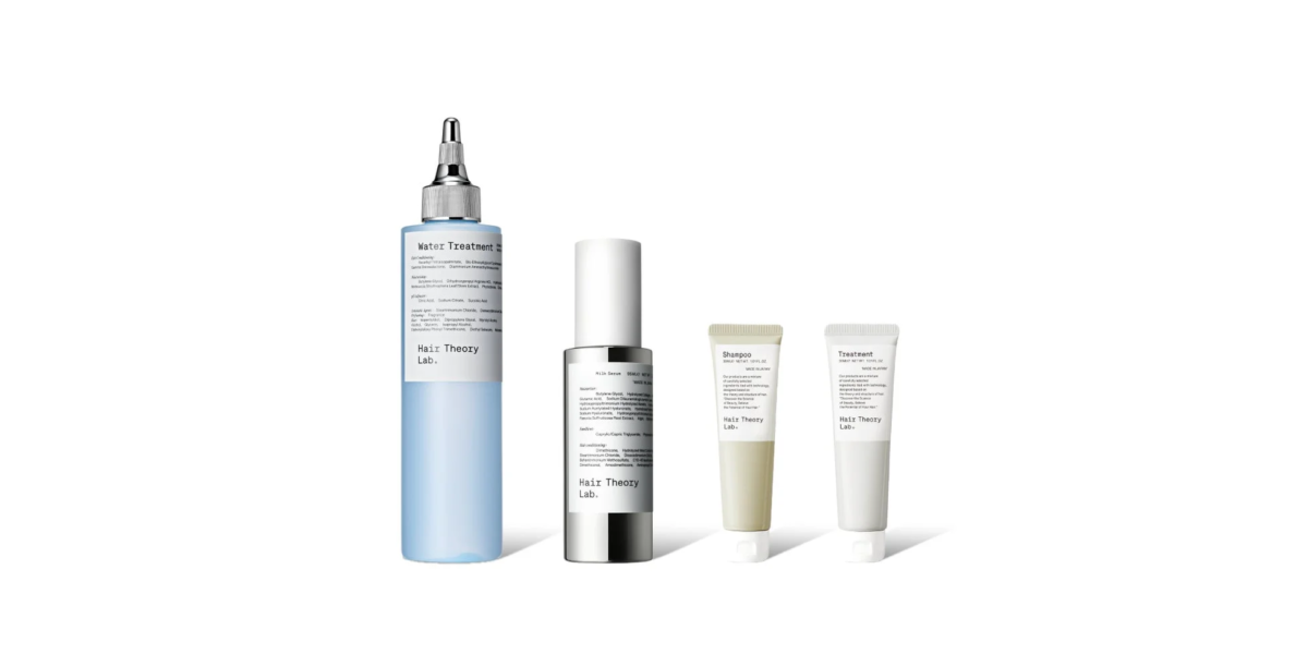 Hair Theory Lab.のウォータートリートメント、ミルクセラム、シャンプー、トリートメントの4種類のヘアケア製品群