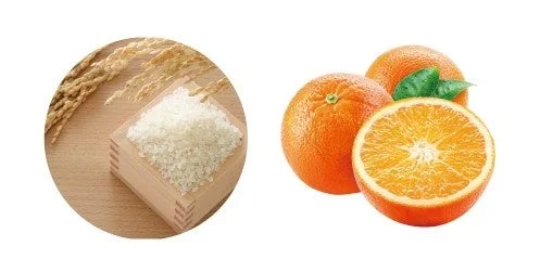 米とオレンジの画像