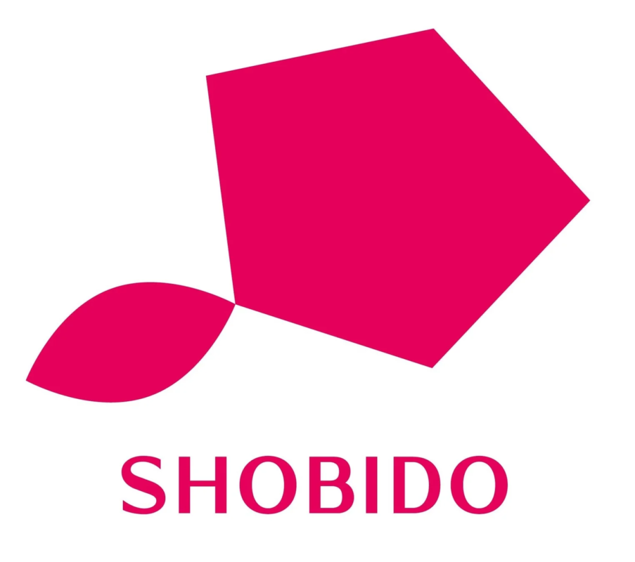 白背景に、ピンク色の抽象的な図形と「SHOBIDO」という文字が配置されたロゴマーク