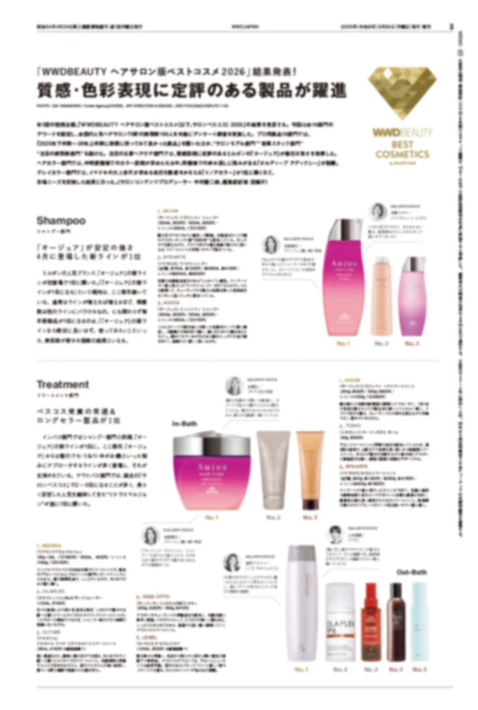 WWD BEAUTYヘアサロン版ベストコスメ2026の結果