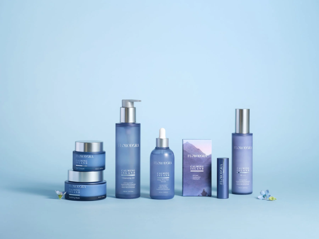 FLORODORA CALMING ISLANDシリーズのスキンケア製品群