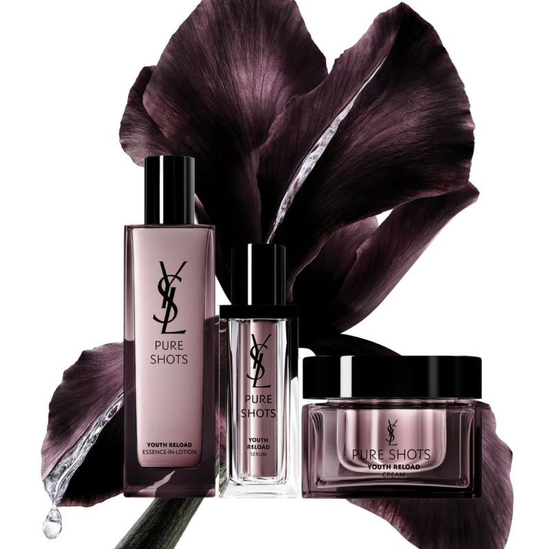 YSL PURE SHOTS YOUTH RELOAD ESSENCE-IN-LOTION YSL PURE SHOTS YOUTH RELOAD SERUM YSL PURE SHOTS YOUTH RELOAD CREAM