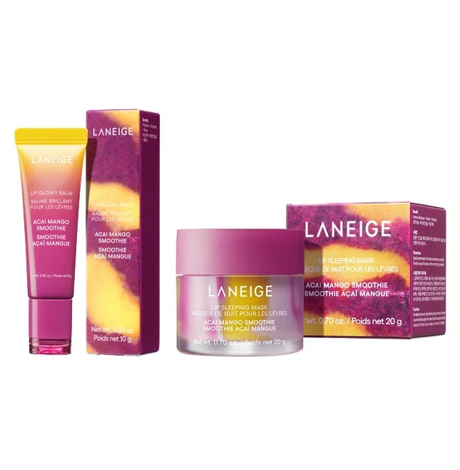 LANEIGE アサイーマンゴースムージー リップグロウィバーム、リップスリーピングマスク