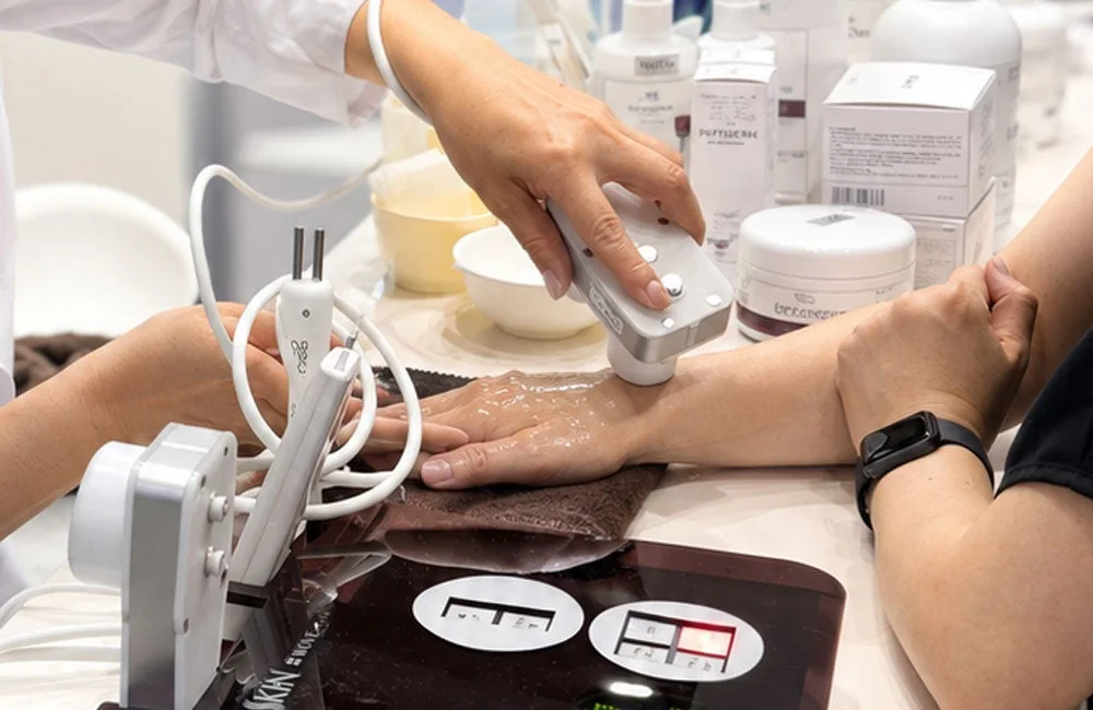 Beauty treatment, skincare, esthetic salon, hand care, beauty device, cosmetics, gel, beauty salon, professional, skin care