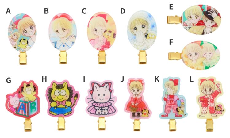 姫ちゃんのリボンの前髪クリップ12種（AからL）の一覧