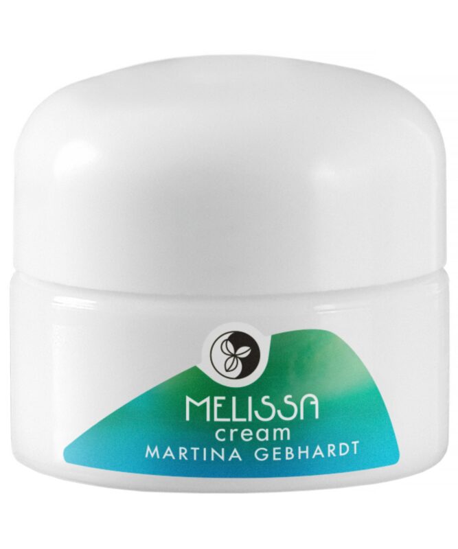 A jar of Martina Mellow Cream with a green label