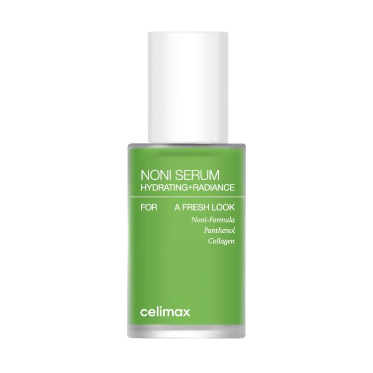 celimax Real Noni Hydrating Serum in a green bottle