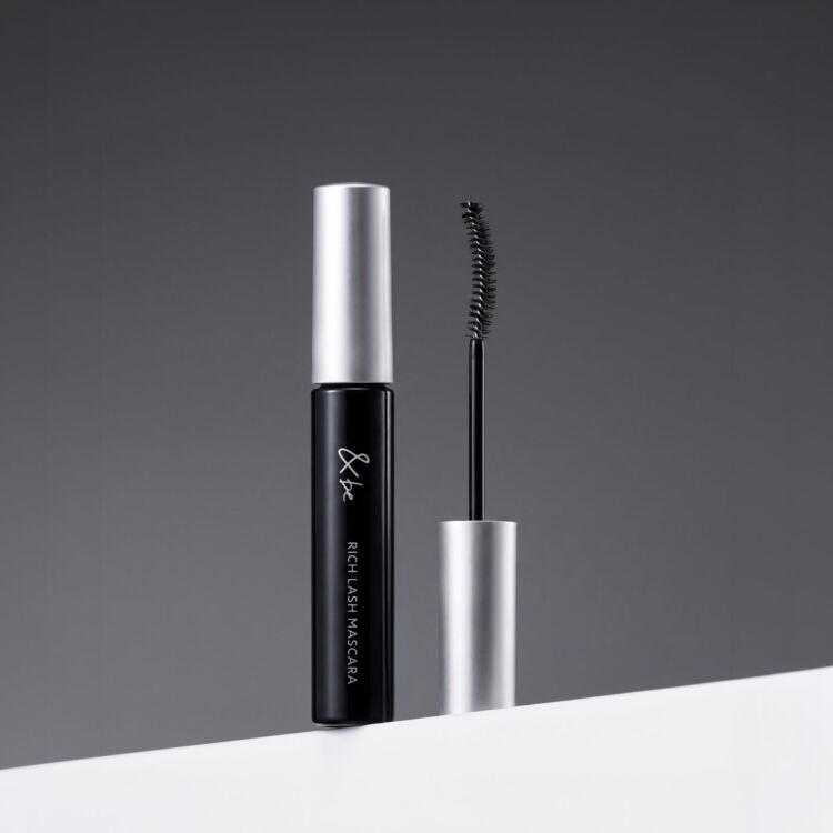 The &be Rich Lash Mascara with its black bottle and brush
