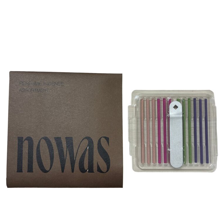 nowas包装与按颜色区分的线香并排摆放的nowas 香水线香4款套装试用装