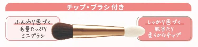 The double-ended accessory with a mini brush and a tip on each end