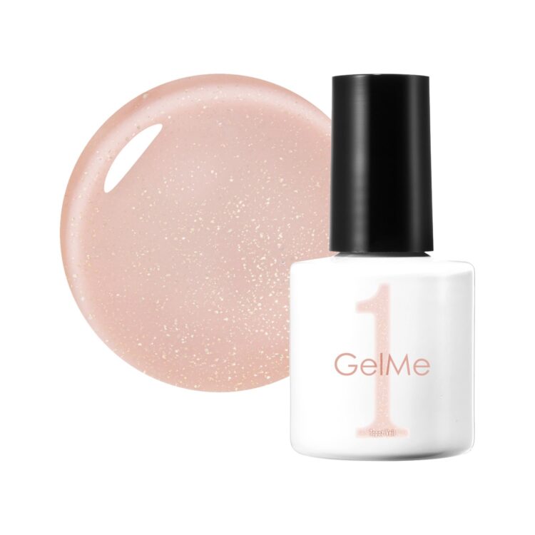 Nuanced beige color gel GM180 Topaz Veil and its bottle