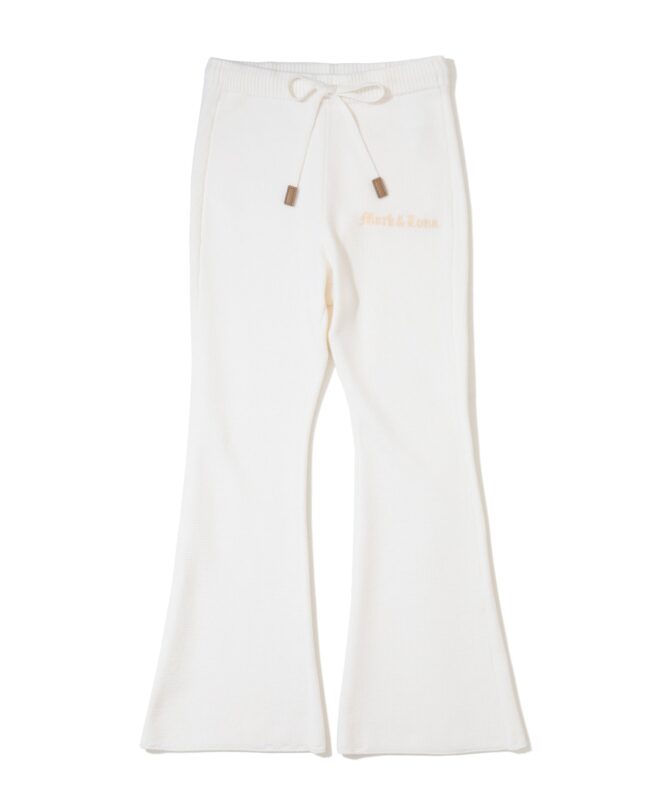 Flared knit pants in WHITE