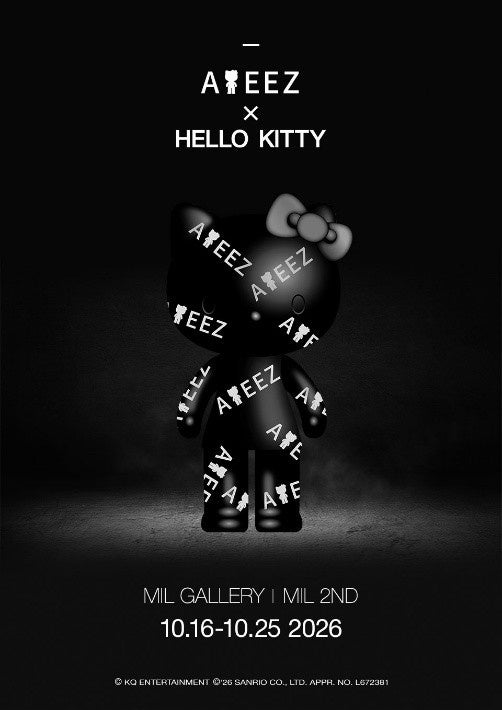 ATEEZとHELLO KITTY BLACK SERIESのポップアップのキービジュアル