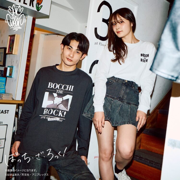ぼっち・ざ・ろっく！の長袖Tシャツ2種の着用イメージ