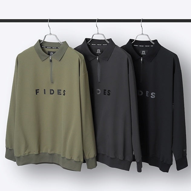FIDES GOLFのハーフジップ長袖ポロ3色