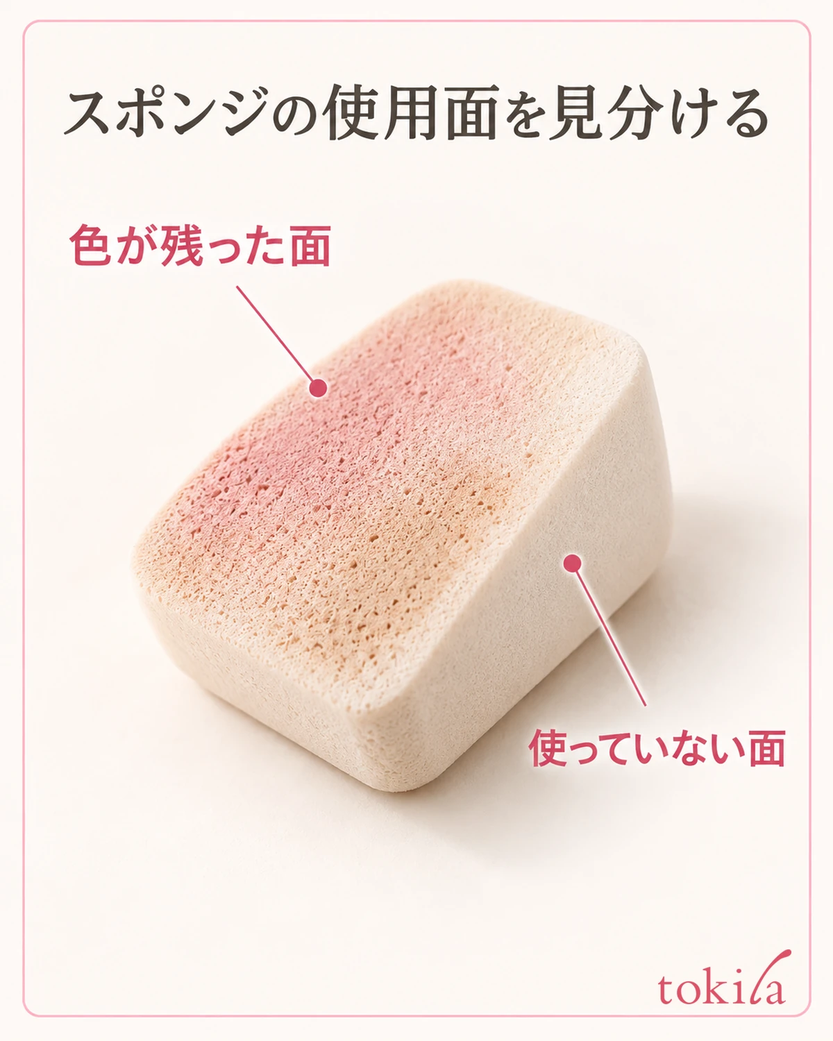 Telling apart the used sides of a sponge. Check the side with color left on it and the side not used.